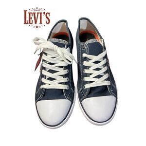 Levi's Women's Stan Buck Sneaker Shoes - Black/Grey Low Top Canvas - Size 8 M